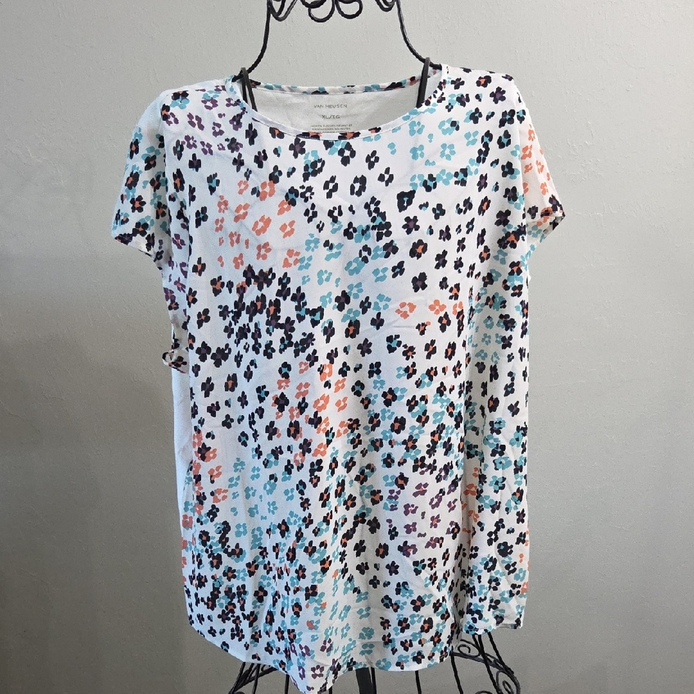 Van Heusen Multicolor Floral Short Sleeve Top